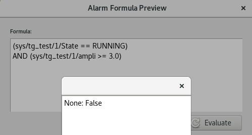 Evaluate of alarm formula